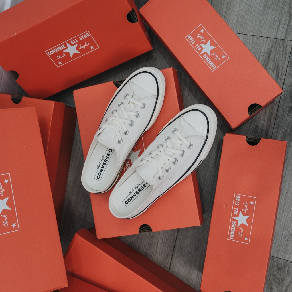 Giày Sneaker Nam Nữ CONVERSE Chuck 1970s Mule Recycled White - 172592C, Đạp Gót Cổ Thấp Trắng, Unisex, Chính HãngFullBox