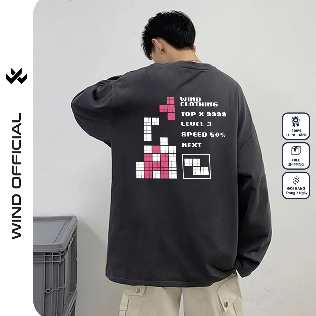Áo thun tay dài WIND phông unisex form rộng CITY BOY thời trang sweater nam nữ oversize