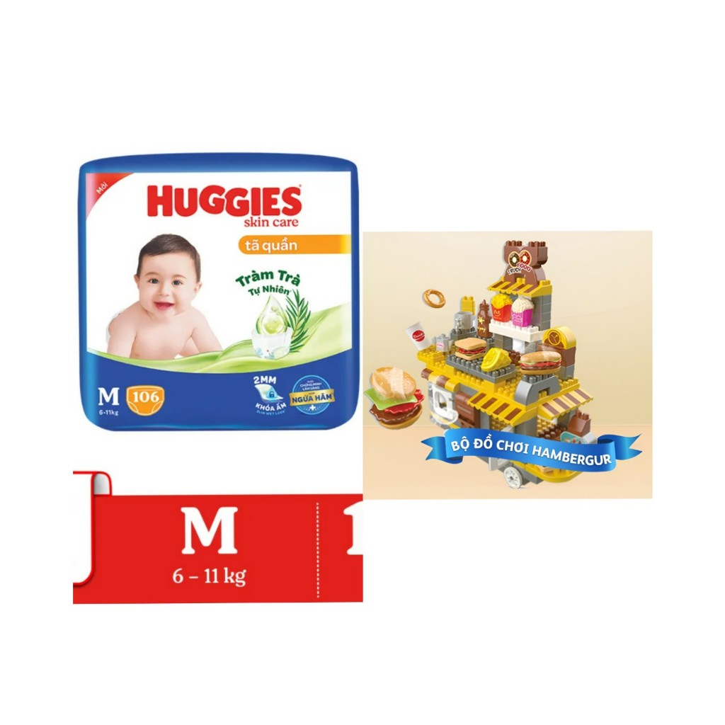 Tã quần Huggies Skincare Mega Jumbo M106/L96+8/XL84+4/XXL76+4