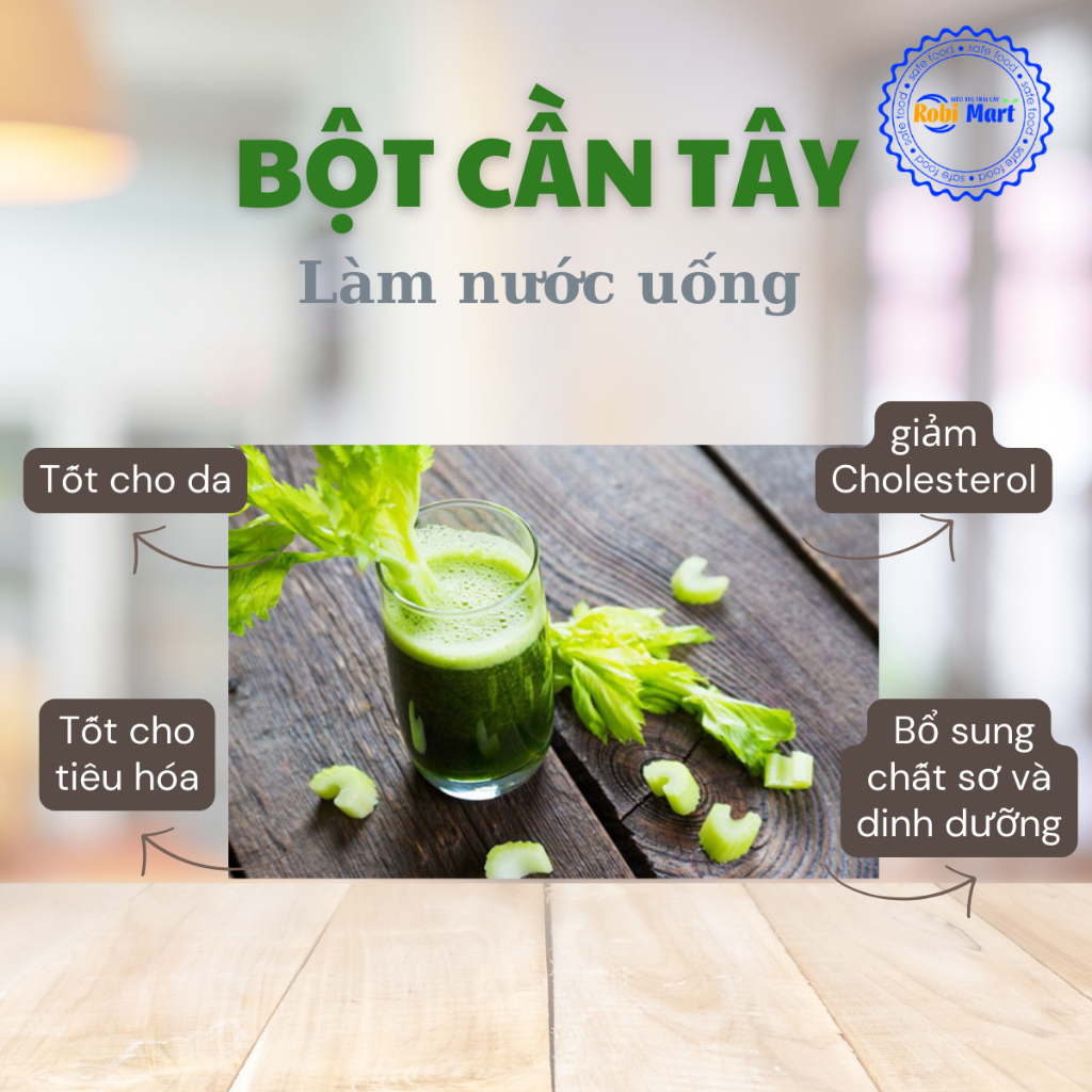 Bột cần tây nguyên chất robimart đẹp da, đẹp dáng - gói 20g, 50g, 100g
