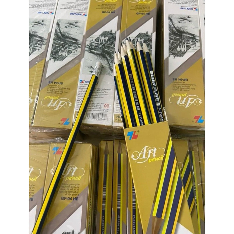 Hộp 10 Bút Chì TL Kèm Đầu Tẩy