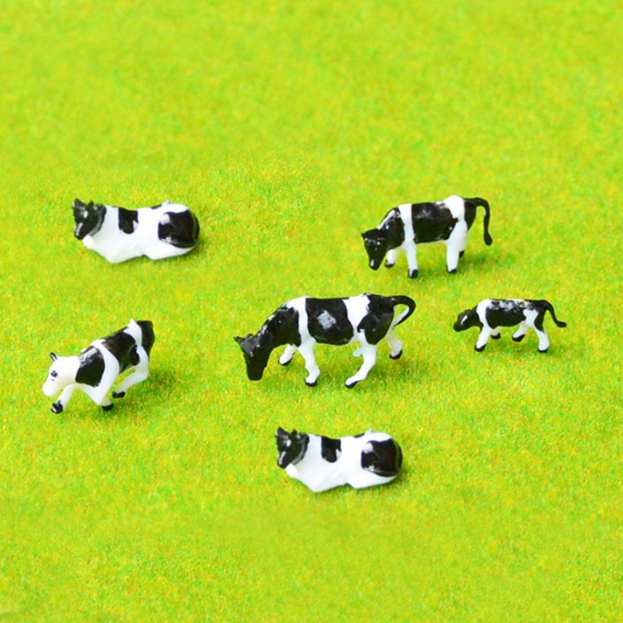 Mô hình bò sữa size mini 1/87 làm sa bàn, terrarium, mô hình trang trí