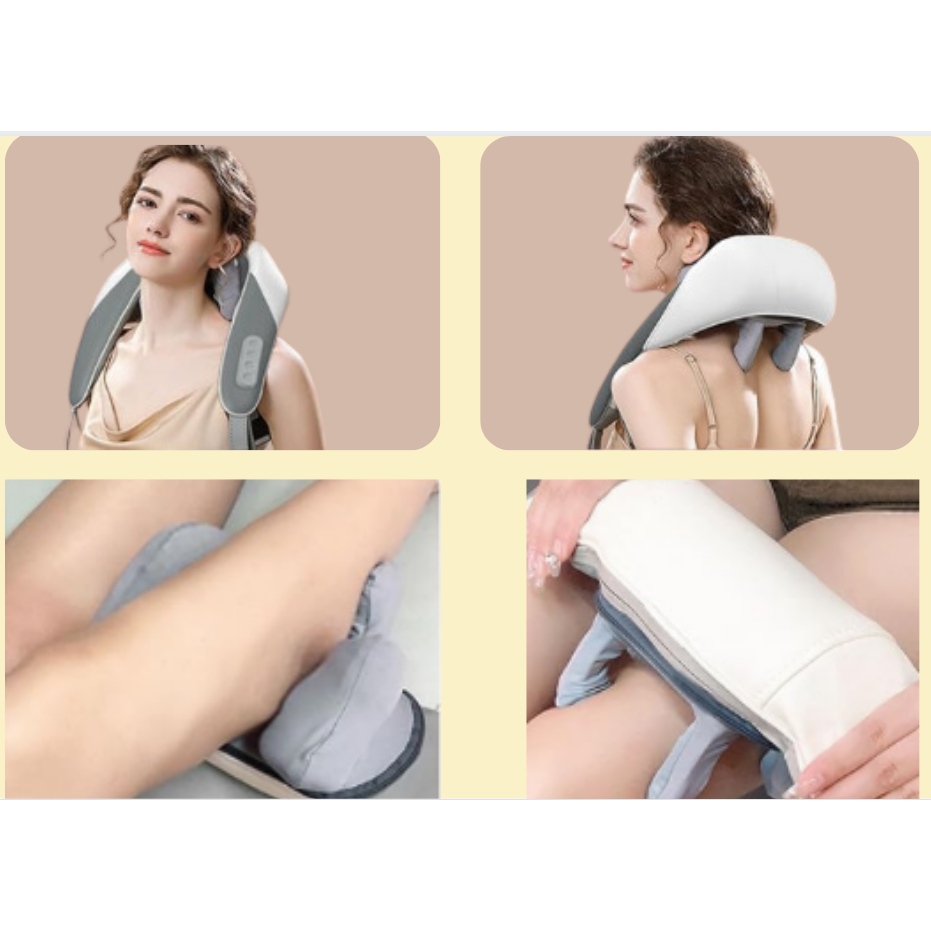 Máy mát xa cho cổ và vai bằng nhiệt,  Máy mát xa cổ vai gáy Mini Massager, Massage mô phỏng bằng tay Đầu lớn 5D