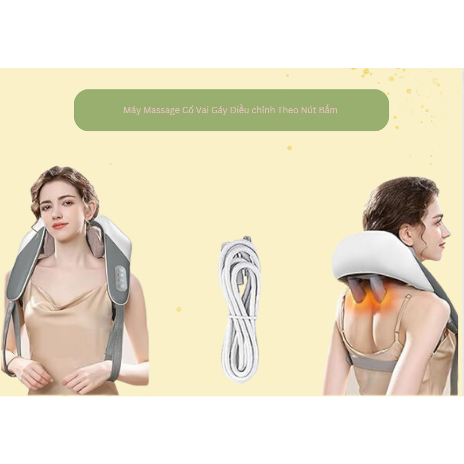 Máy mát xa cho cổ và vai bằng nhiệt,  Máy mát xa cổ vai gáy Mini Massager, Massage mô phỏng bằng tay Đầu lớn 5D