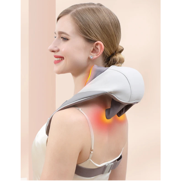 Máy mát xa cho cổ và vai bằng nhiệt,  Máy mát xa cổ vai gáy Mini Massager, Massage mô phỏng bằng tay Đầu lớn 5D