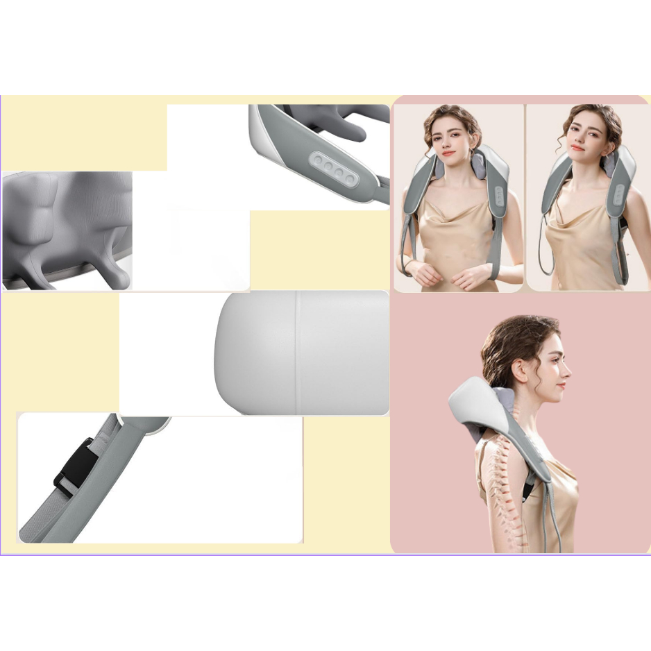 Máy mát xa cho cổ và vai bằng nhiệt,  Máy mát xa cổ vai gáy Mini Massager, Massage mô phỏng bằng tay Đầu lớn 5D