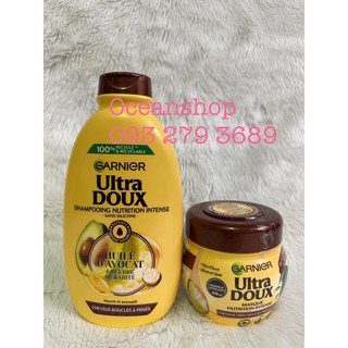 Dầu gội, dầu xả. ủ tóc Garnier Ultra Doux tinh chất bơ Pháp (Bill mua ảnh bên cạnh)