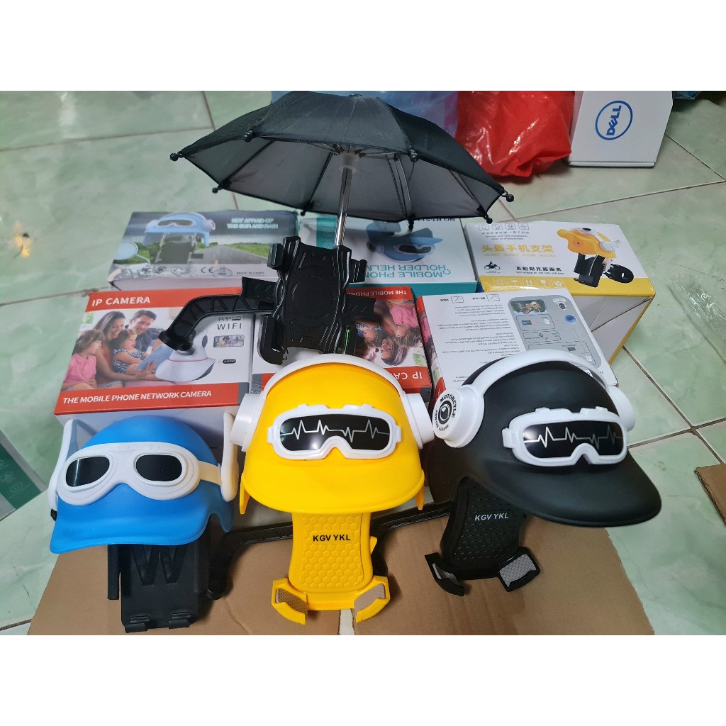 Giá Đỡ Điện Thoại - Kẹp Điện Thoại Gắn Xe Máy có mũ nhựa cute che mưa che nắng,che mưa xem bản đồ chạy Grab,ship hàng