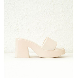 Olv - giày christa beige heels