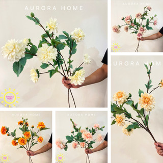 Cành hoa thược dược Yuri giả - Hoa giả decor nghệ thuật | Aurora Home