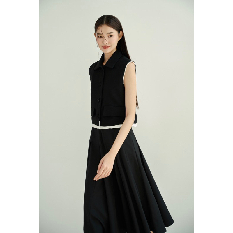 Áo phối trắng cổ somi Zenna top