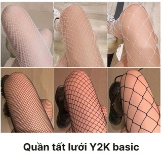Quần tất lưới nữ Y2K basic siêu dai Quần tất phối đồ hàng có sẵn