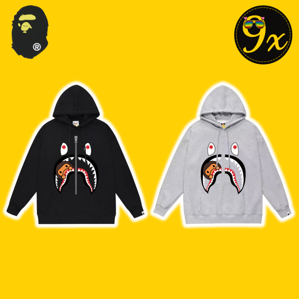 Áo Hoodie Bape Shark nỉ lót lông hàng cao cấp ss2024