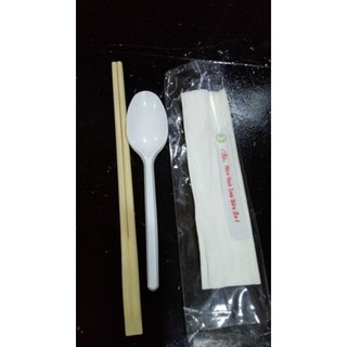 Đũa gỗ tách Nhật dùng 1 lần, Combo đũa muỗng tiện lợi