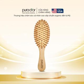 Combo lược gỗ + minisize dầu gội dầu xả gold label pura dor