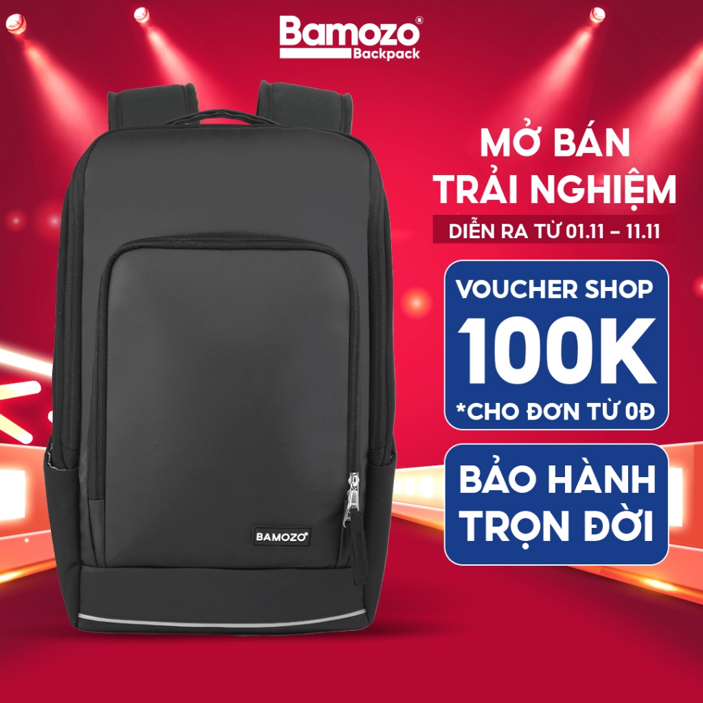 Balo Laptop Bamozo Sober Backpack, Balo Văn Phòng Bamozo - Trượt Nước Tốt, Bảo Hành Trọn Đời