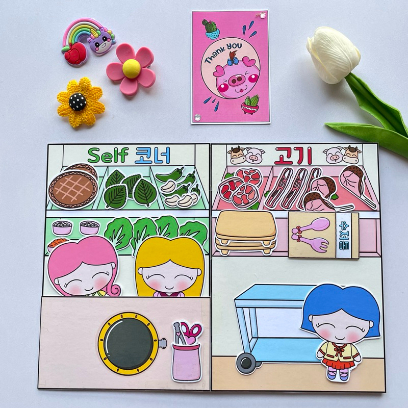 Sổ búp bê Buffet thịt nướng BBQ - Búp bê giấy