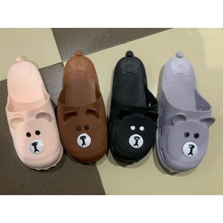 Dép sục nhựa gấu dẻo bít mũi cho bé