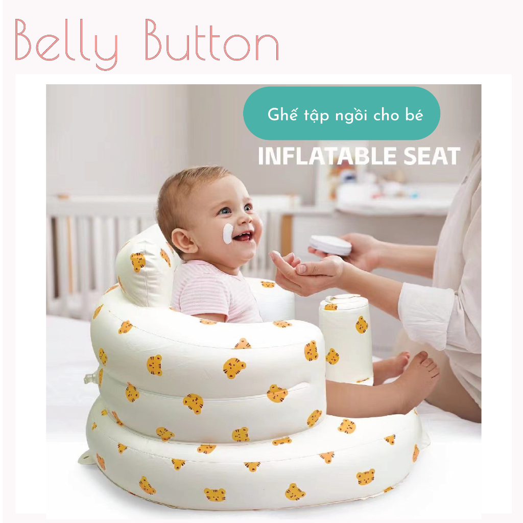 Ghế hơi tập ngồi cho bé, ghế tập ngồi Belly hình gấu cao cấp phong cách Hàn Quốc, tiện lợi gọn gàng