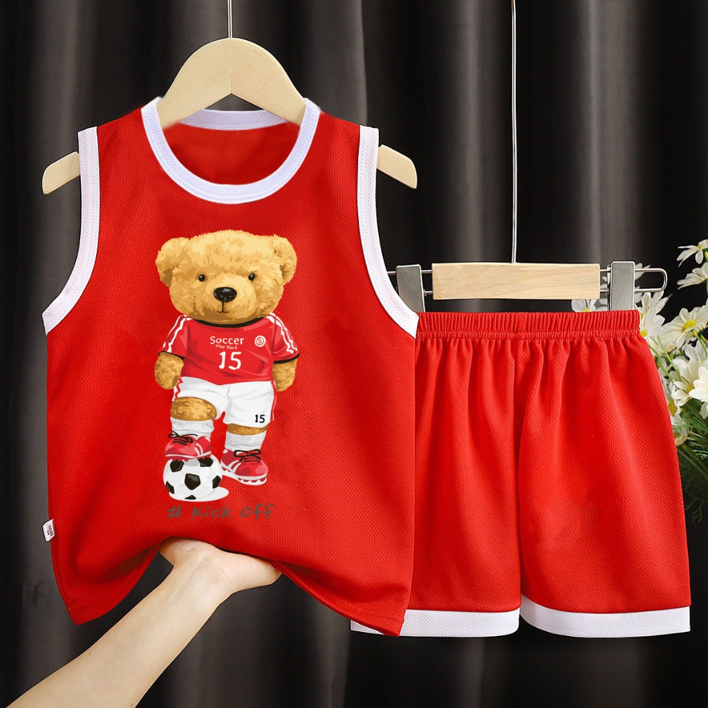 Bộ đồ gấu số 15 đá bóng cho bé trai.BDBT69.