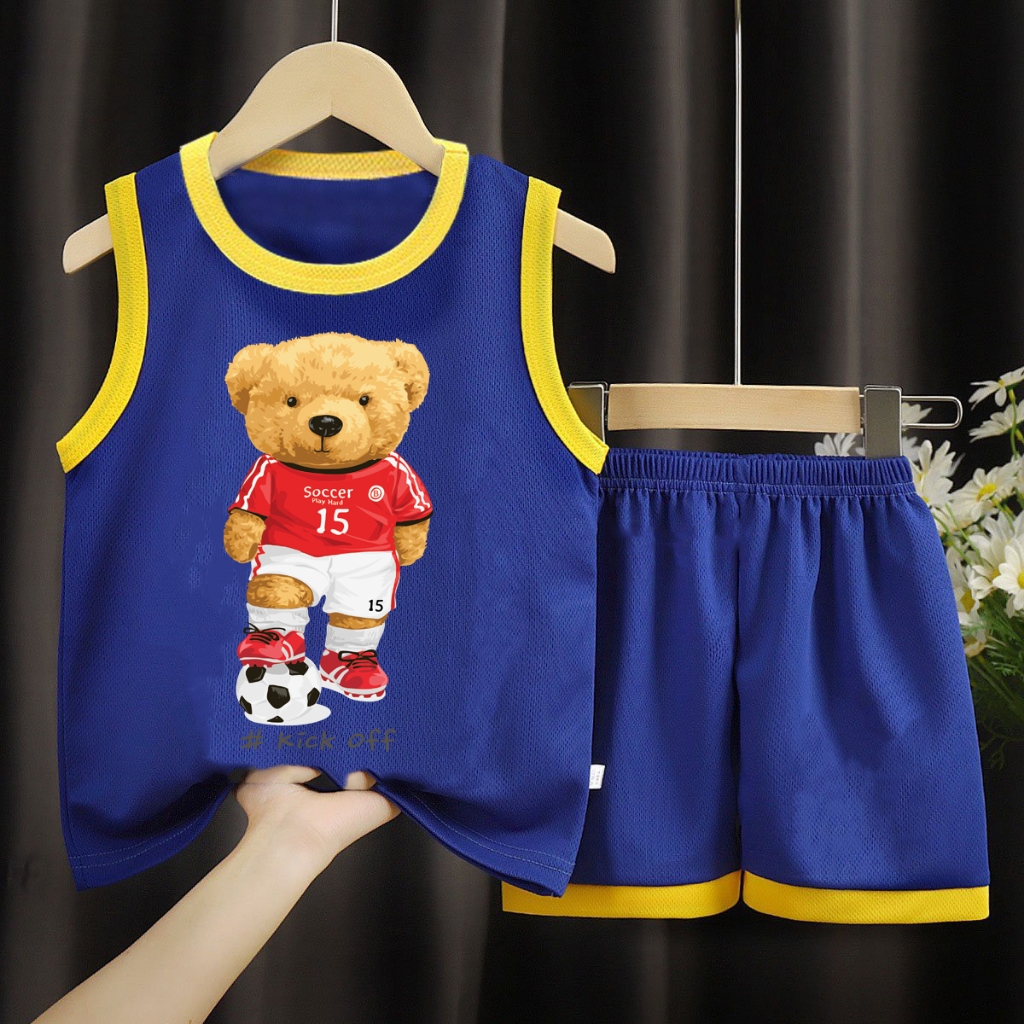Bộ đồ gấu số 15 đá bóng cho bé trai.BDBT69.