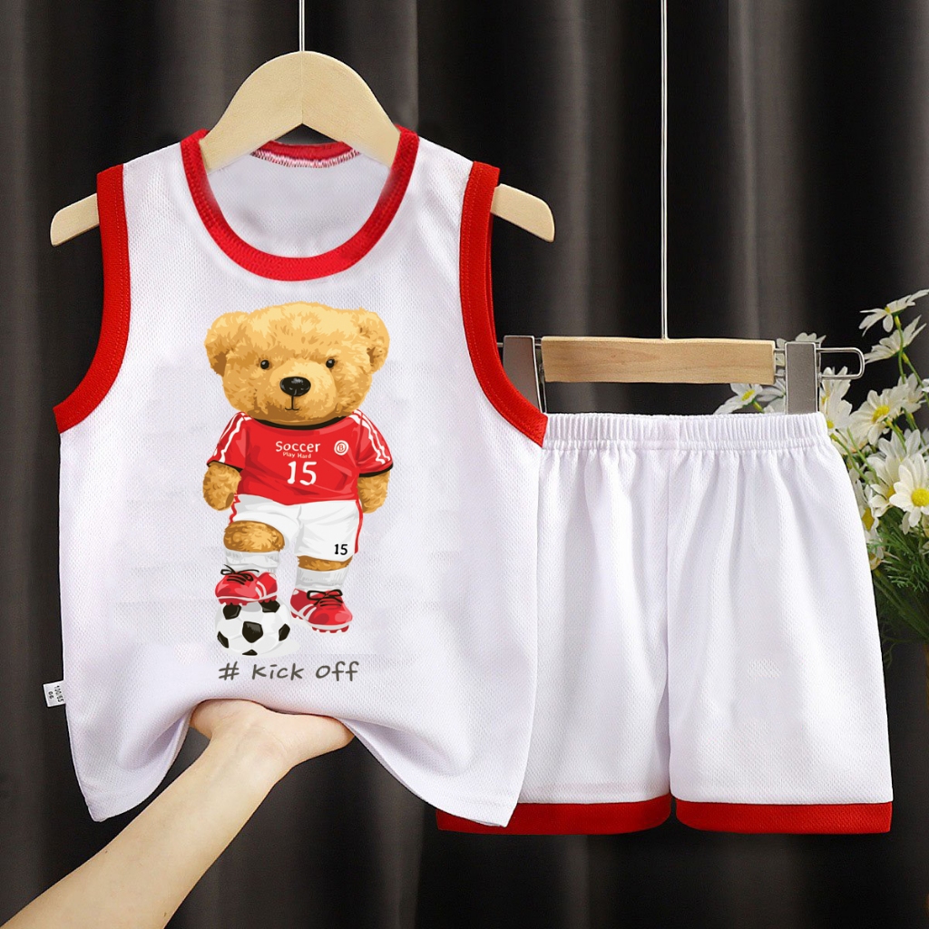 Bộ đồ gấu số 15 đá bóng cho bé trai.BDBT69.