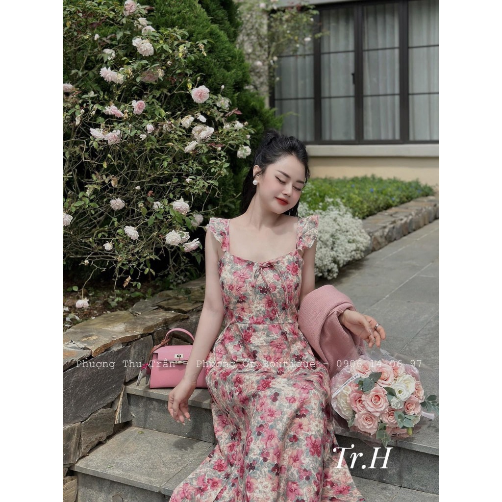 Set hoa nhí kèm cadigan