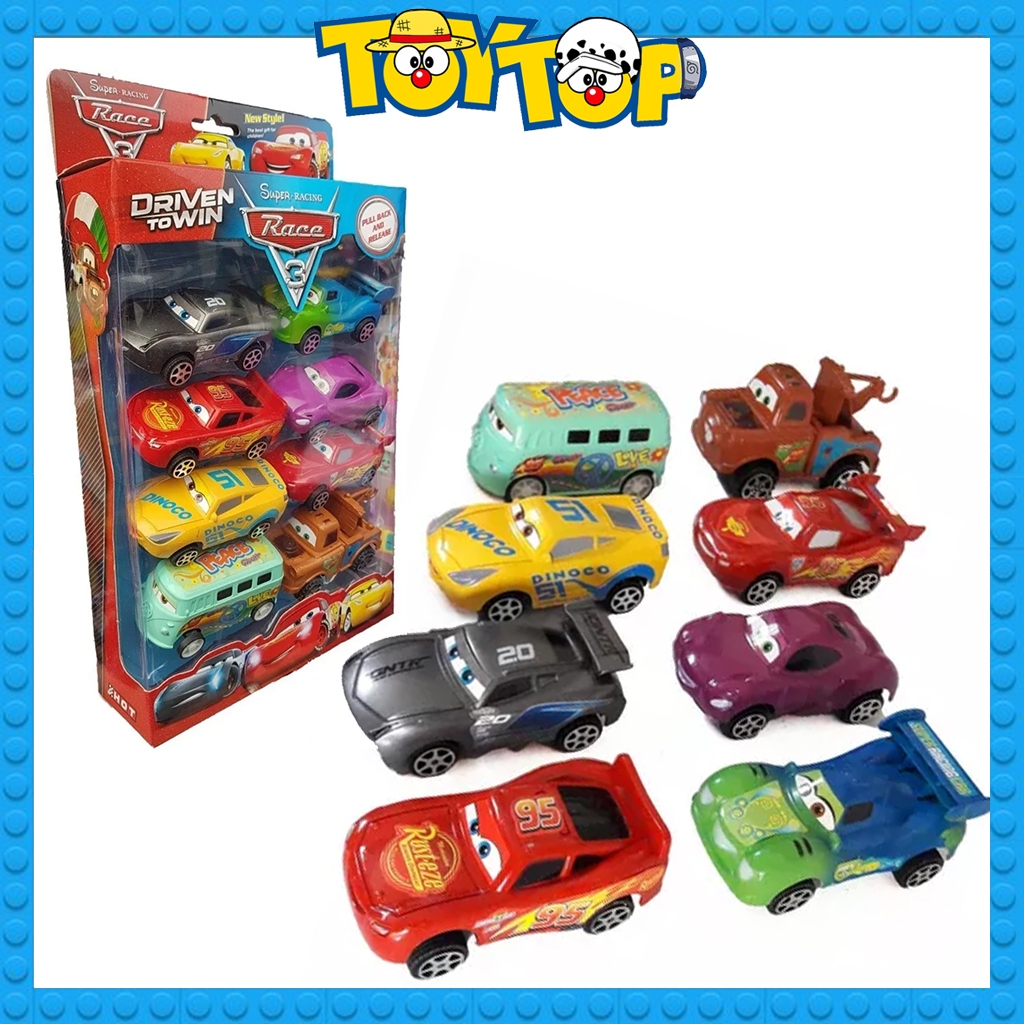 Đồ chơi mô hình 8 xe ô tô mini trong phim Car Mcqueen tia chớp mã 757-4