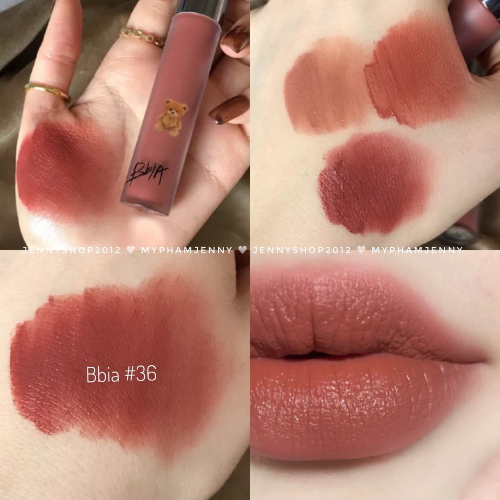 Son Kem Bbia Last Velvet Lip Tint đủ Bbia Vegan mịn lì, lâu trôi, lên chuẩn màu