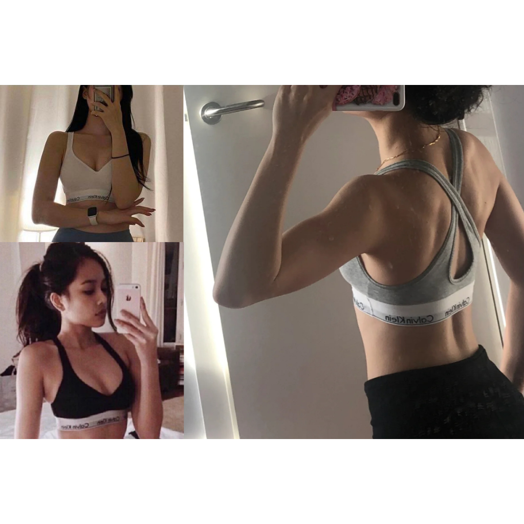 Sport Bra CK Modern Cotton Padded Bralette Nâng Ngực Chéo Lưng + Bikini Siêu Đẹp