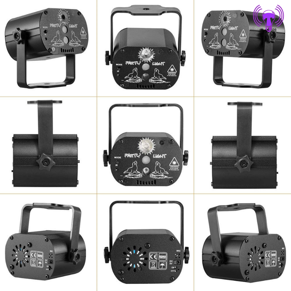 Đèn LED sân khấu 3 mắt chiếu lasser nháy theo nhạc điều khiển từ xa bảo hành 6 tháng