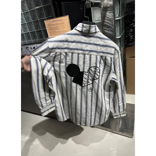 ÁO SƠ MI Linen sọc Logo CHUOT TRANG