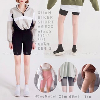 HÈ THOẢI MÁI cùng QUẦN BIKER SHORT AGE2X chính hãng loại cao cấp, có 2 túi thật, chất thun co giãn tốt.