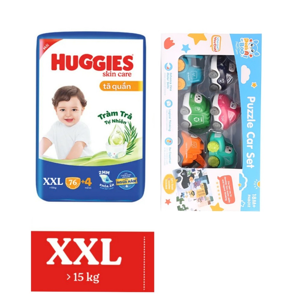 Tã quần Huggies Skincare Mega Jumbo M106/L96+8/XL84+4/XXL76+4