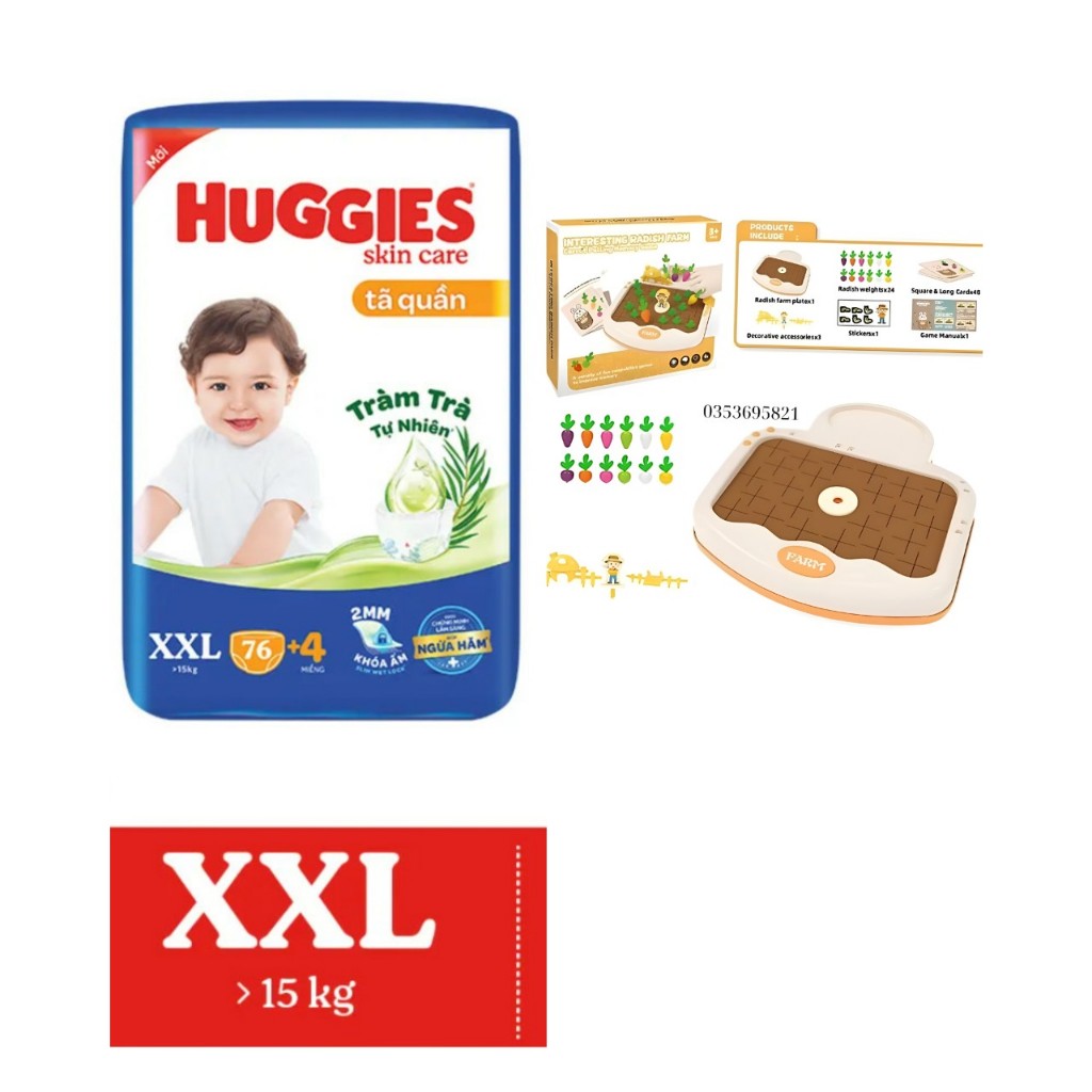 Tã quần Huggies Skincare Mega Jumbo M106/L96+8/XL84+4/XXL76+4