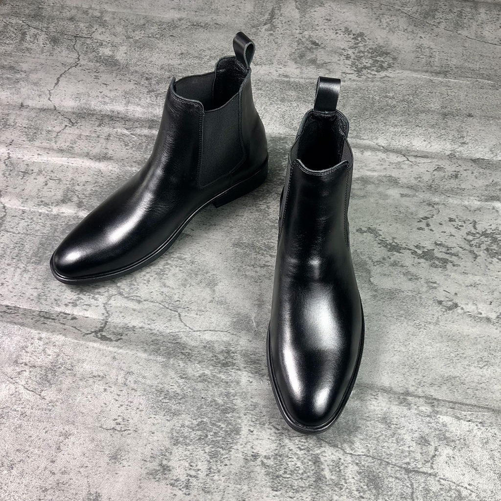 Giày nam Beman chelsea boots DA BÒ, giày cao cổ nam, giày da bò nappa cao cấp, đế cao su đúc tăng chiều cao