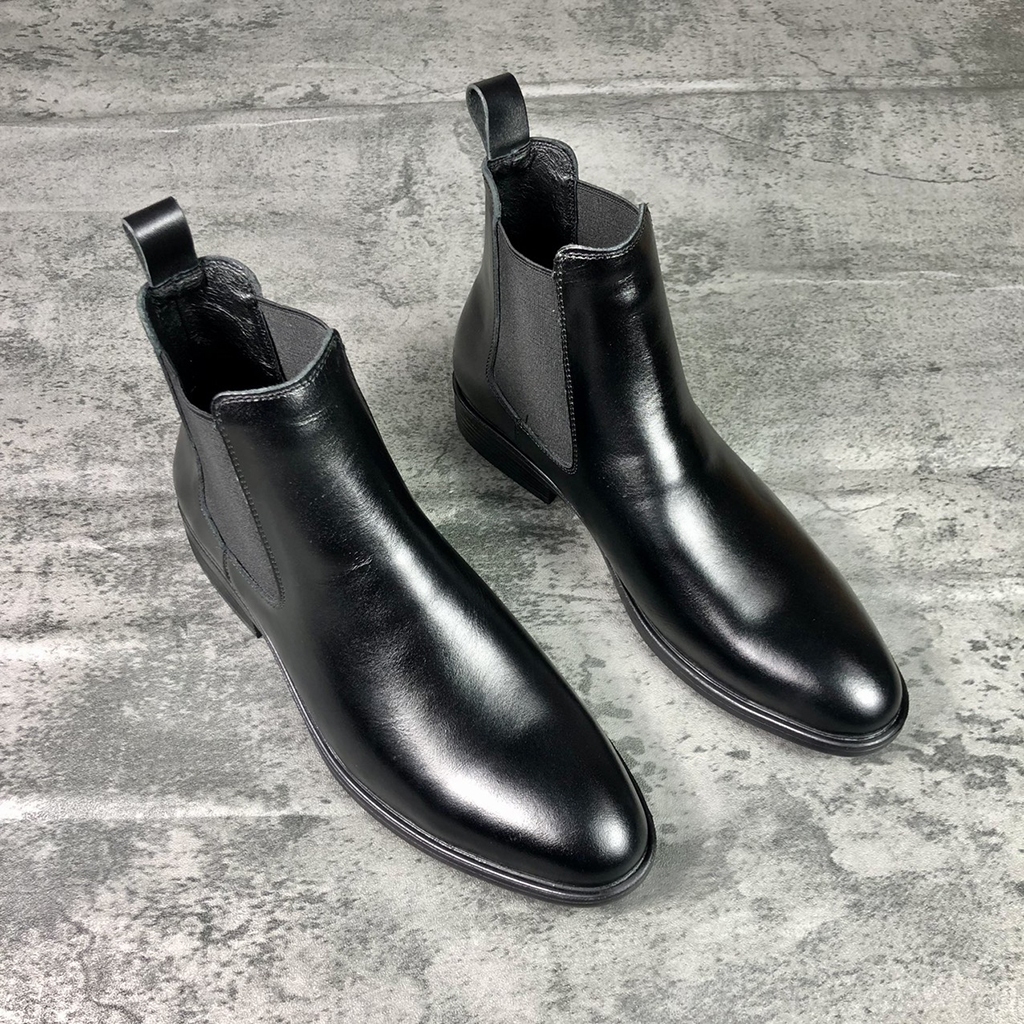 Giày nam Beman chelsea boots DA BÒ, giày cao cổ nam, giày da bò nappa cao cấp, đế cao su đúc tăng chiều cao