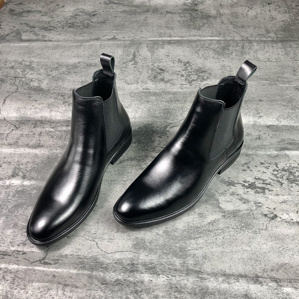 Giày nam Beman chelsea boots DA BÒ, giày cao cổ nam, giày da bò nappa cao cấp, đế cao su đúc tăng chiều cao