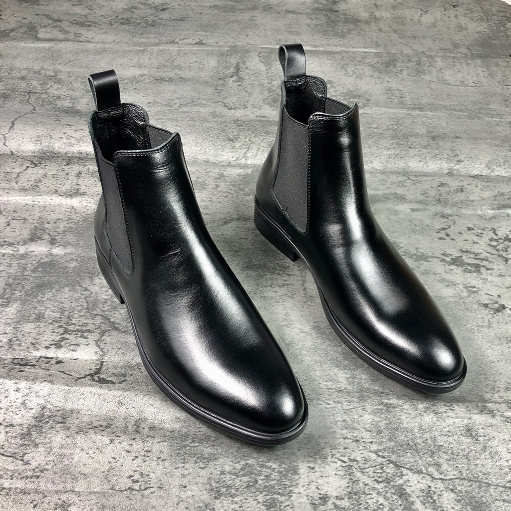 Giày nam Beman chelsea boots DA BÒ, giày cao cổ nam, giày da bò nappa cao cấp, đế cao su đúc tăng chiều cao