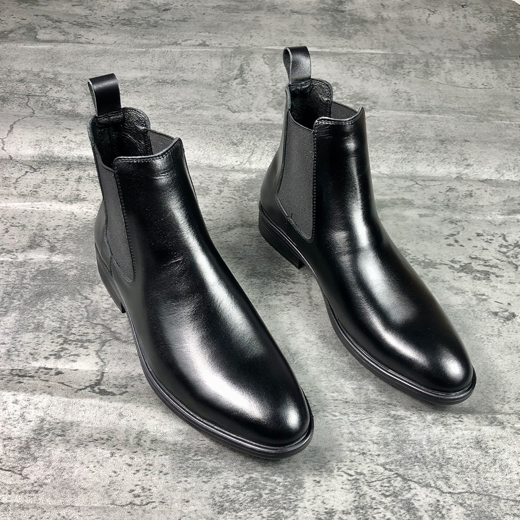 Giày nam Beman chelsea boots DA BÒ, giày cao cổ nam, giày da bò nappa cao cấp, đế cao su đúc tăng chiều cao