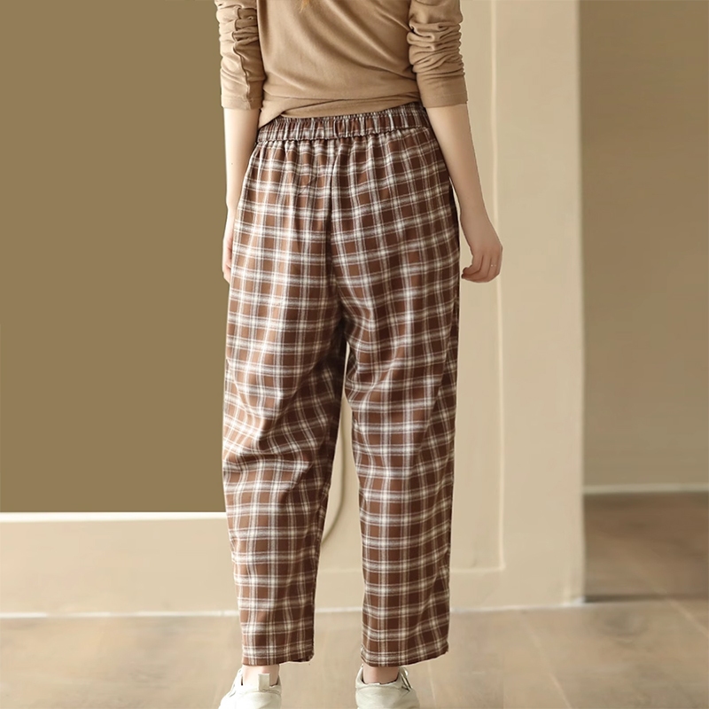 Quần baggy KAMAKA kẻ sọc caro lưng thun dây rút - NU9346