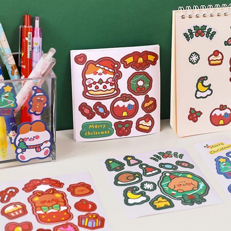 Sticker trang trí noel giáng sinh quà tặng học sinh
