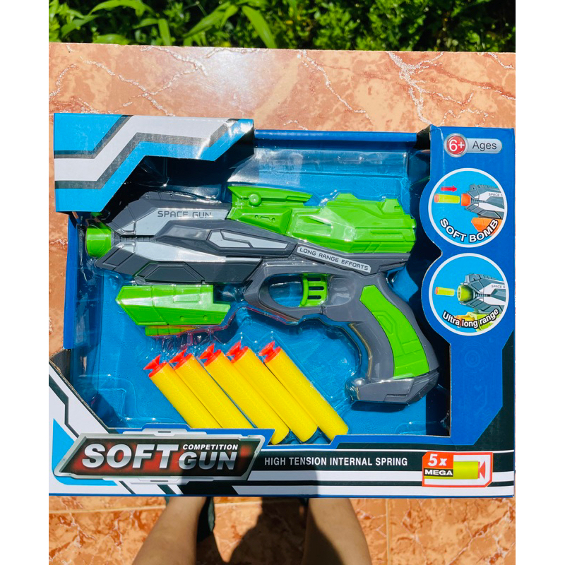 Đồ chơi Hộp s úng đ ạn xốp 3 n òng hàng xịn cho bé