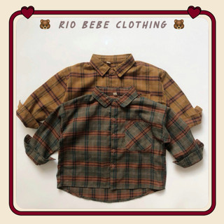 Áo sơ mi caro vintage cho bé phong cách Hàn Quốc chất đẹp