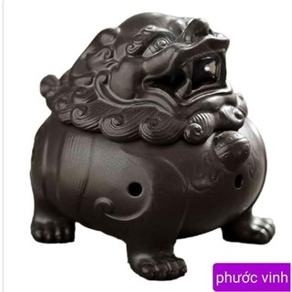 Lư hương xông trầm , lư trầm bằng gốm mẫu kỳ lân chiêu tài lộc