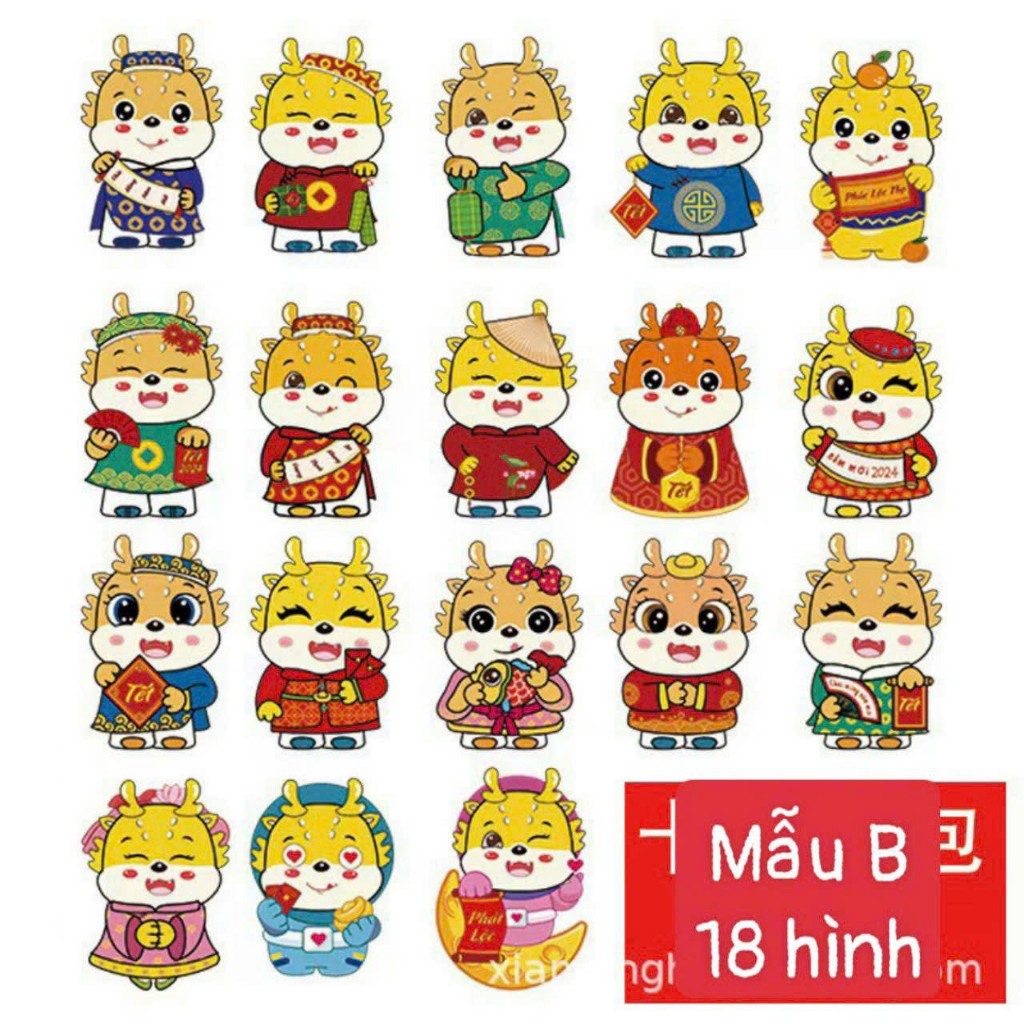 Bao lì xì chibi chi bi lì xì hoạt hình tết Giáp Thìn 2024 mới cao cấp đẹp độc lạ giao ngẫu nhiên