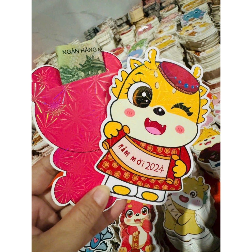 Bao lì xì chibi chi bi lì xì hoạt hình tết Giáp Thìn 2024 mới cao cấp đẹp độc lạ giao ngẫu nhiên