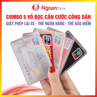 Combo 5 Bọc CCCD Căn Cước Công Dân GPLX Giấy Phép Lái Xe Bảo Vệ Chống Trầy - Ngoan Store