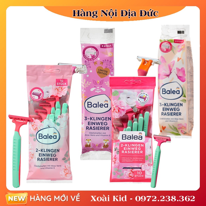 Dao cạo Balea Đức lưỡi kép dành cho nữ 2 lưỡi và 3 lưỡi dùng cho toàn thân và bikini