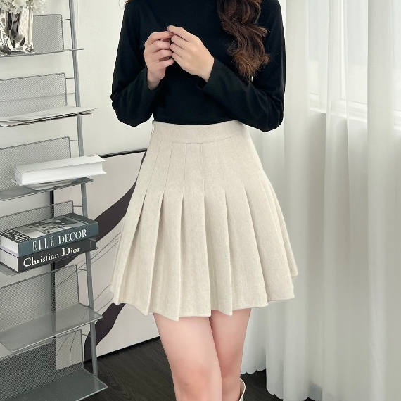 Chân váy dạ xếp ly dáng ngắn 247Plus - CVdaxeply869_P0K8